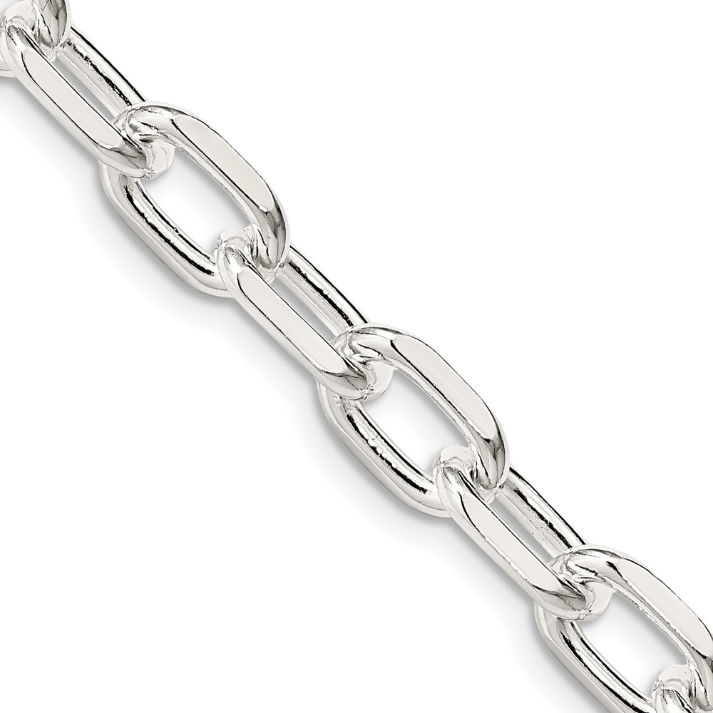 Sterling Silver 7.5mm Diamond-cut Long Link Cable Chain (QAR200-18)