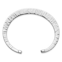 Sterling Silver Polished Hammered Open Bangle view 2