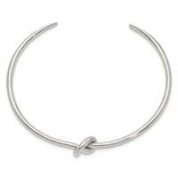 Sterling Silver Polished Knot Cuff Bangle view 2