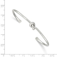 Sterling Silver Polished Knot Cuff Bangle view 3