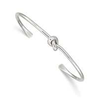 Sterling Silver Polished Knot Cuff Bangle view 1