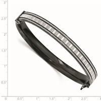 Sterling Silver Ruthenium-plated Glitter Infused Bangle view 2
