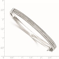 Sterling Silver Bangle with Glitter Hinged view 2