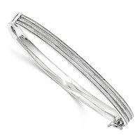 Sterling Silver Bangle with Glitter Hinged view 1