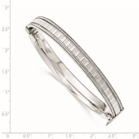 Sterling Silver with Glitter Hinged Bangle view 3
