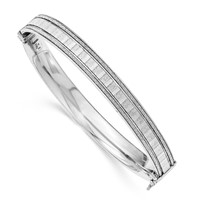 Sterling Silver with Glitter Hinged Bangle view 2