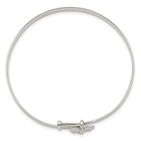 Sterling Silver Polished Antiqued Butterfly 4mm Adjustable Children's Bangl view 2