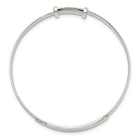 Sterling Silver Polished Adjustable ID Baby Bangle Bracelet view 2
