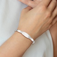 Sterling Silver Polished Adjustable ID Baby Bangle Bracelet view 4