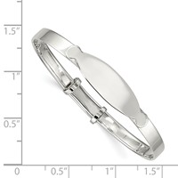 Sterling Silver Polished Adjustable ID Baby Bangle Bracelet view 3