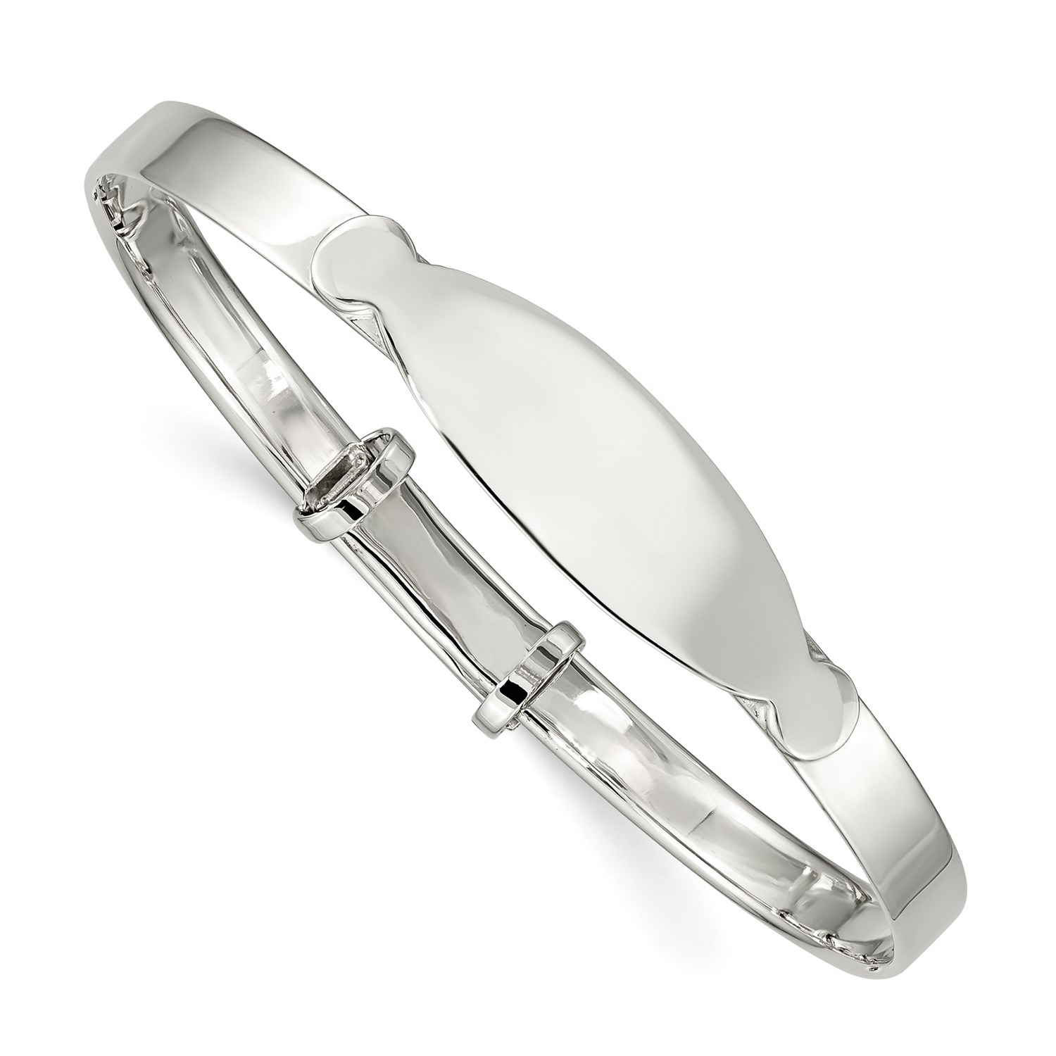 Baby Bangle Bracelet 6in Sterling Silver Ebay Sterling Silver Engravable 6in Id Adjule Baby Bangle Bracelet