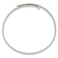 Sterling Silver Polished Milgrain 4.75mm Adjustable Children's Bangle view 2