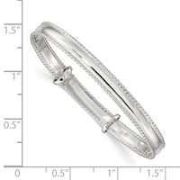 Sterling Silver Polished Milgrain 4.75mm Adjustable Children's Bangle view 3