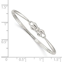 Sterling Silver Polished Bow Baby Bangle Bracelet view 3