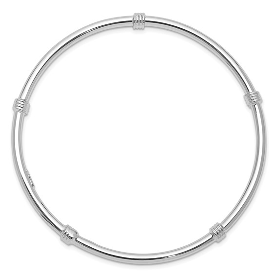 Sterling Silver Rhodium-plated Slip-on Bangle