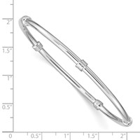 Sterling Silver Rhodium-plated 4.25mm Slip-on Bangle view 3