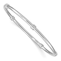 Sterling Silver Rhodium-plated 4.25mm Slip-on Bangle view 1