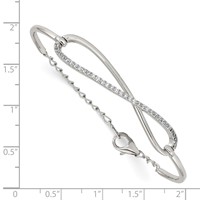 Sterling Shimmer Sterling Silver Rhodium-plated 33 Stone CZ Infinity Symbol Bracelet view 3