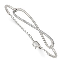 Sterling Shimmer Sterling Silver Rhodium-plated 33 Stone CZ Infinity Symbol Bracelet view 1