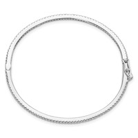 Sterling Shimmer Sterling Silver Rhodium-plated 115 Stone CZ Hinged Bangle Bracelet view 2