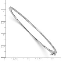 Sterling Shimmer Sterling Silver Rhodium-plated 115 Stone CZ Hinged Bangle Bracelet view 3