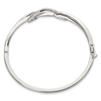Sterling Shimmer Sterling Silver Rhodium-plated 83 Stone CZ Hinged Bangle Bracelet view 2