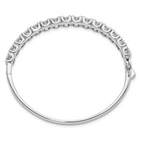 Sterling Shimmer Sterling Silver Rhodium-plated 15 Stone CZ Hinged Bangle Bracelet view 2