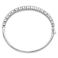 Sterling Shimmer Sterling Silver Rhodium-plated 17 Stone CZ Hinged Bangle Bracelet view 2