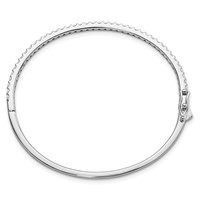 Sterling Shimmer Sterling Silver Rhodium-plated 41 Stone CZ Hinged Bangle Bracelet view 2