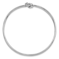 Sterling Silver Rhodium-plated Polished Knot Slip-on Bangle view 2