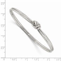 Sterling Silver Rhodium-plated Polished Knot Slip-on Bangle view 3