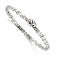 Sterling Silver Rhodium-plated Polished Knot Slip-on Bangle view 1