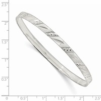 Sterling Silver 5mm Diamond-cut Slip-on Bangle view 3
