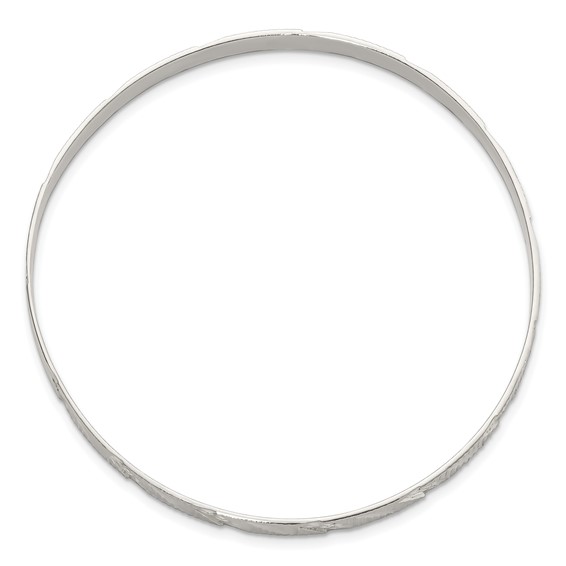 Sterling Silver 5mm Diamond Cut Slip-on Bangle