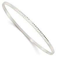 Sterling Silver Diamond-cut 3mm Slip-on Bangle view 1
