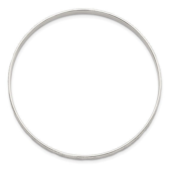 Sterling Silver Diamond Cut Slip-on Bangle