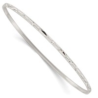Sterling Silver Diamond-cut 2.5mm Slip-on Bangle view 1