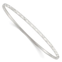 Sterling Silver Diamond-cut 2.5mm Slip-on Bangle view 1