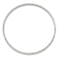 Sterling Silver Diamond-cut 4mm Slip-on Bangle view 2