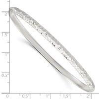 Sterling Silver Diamond-cut 4mm Slip-on Bangle view 3