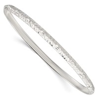 Sterling Silver Diamond-cut 4mm Slip-on Bangle view 1