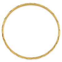 Sterling Silver Gold-tone Diamond-cut 3mm Slip-on Bangle view 2