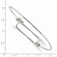 Sterling Silver Polished Expandable Slip-On Bangle view 2
