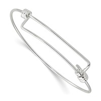 Sterling Silver Polished Expandable Slip-On Bangle view 1