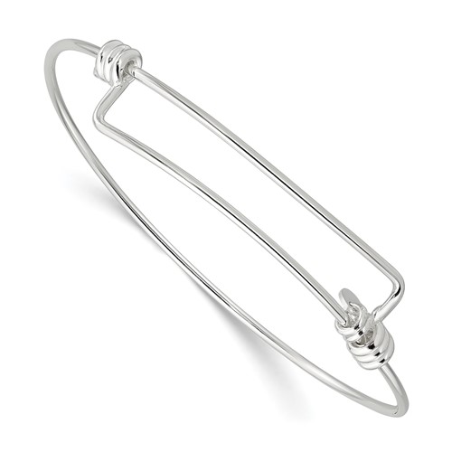 Sterling Silver Polished Expandable Slip-On Bangle