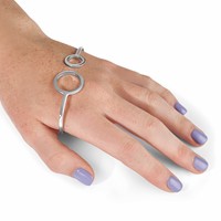 Sterling Silver Rhodium-plated Polished Circles Palm Bangle view 4