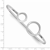 Sterling Silver Rhodium-plated Polished Circles Palm Bangle view 3