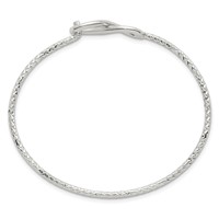 Sterling Silver Diamond Cut Infinity Interlocking Bangle Bracelet view 2