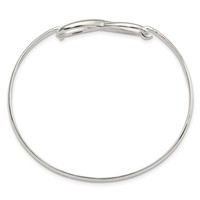 Sterling Silver Polished Infinity Hook Closure Bangle Bracelet view 2