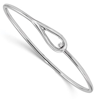 Sterling Silver Rhodium-plated Polished Bangle